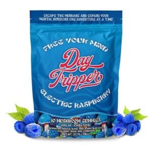 electric raspberry mushroom gummies | 10ct day tripper chocolate